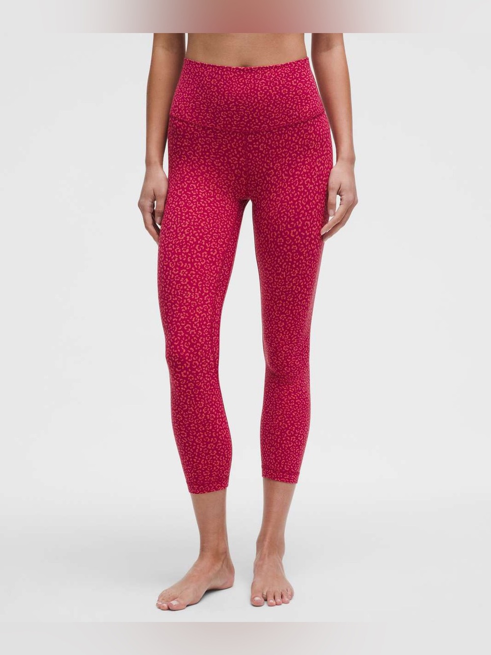 Lululemon Align High-Rise Crop 23" Leopard Daisy Desert Red Magenta Smoke